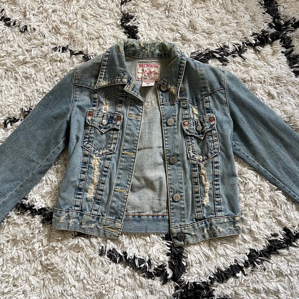 True Religion distressed denim jacket
